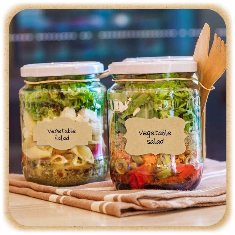 ETYKIETY SAMOPRZYLEPNE NAKLEJKI na Przyprawy Słoiki Przetwory BEŻOWE 250SZT