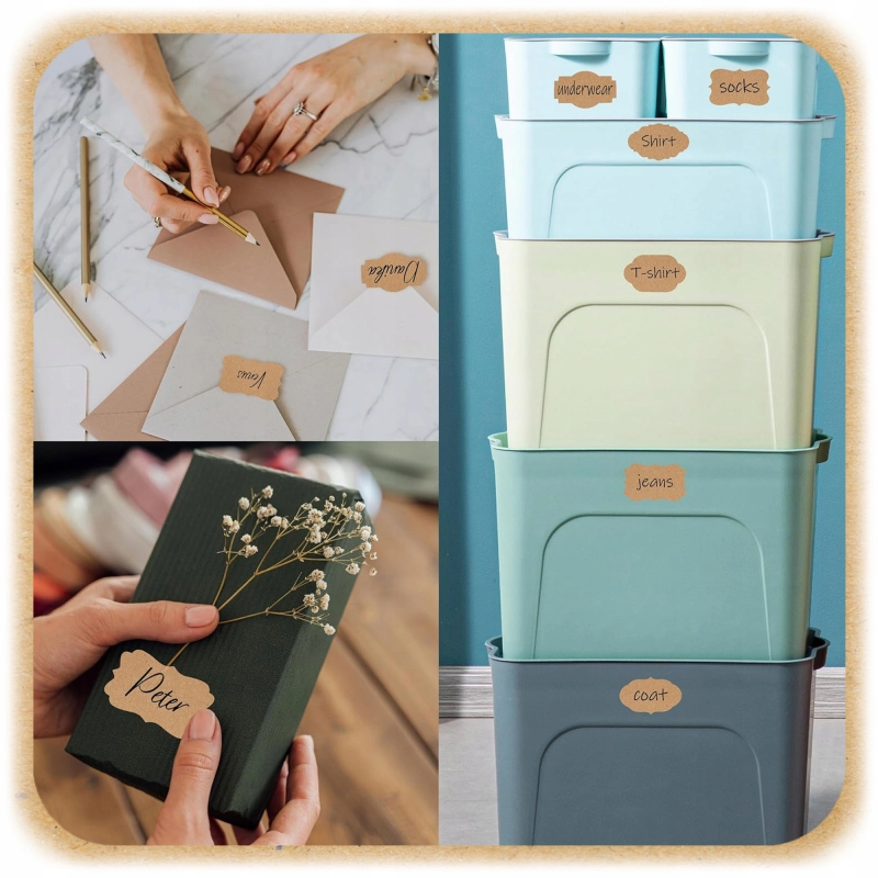 ETYKIETY SAMOPRZYLEPNE NAKLEJKI na Przyprawy Słoiki Przetwory BEŻOWE 250SZT