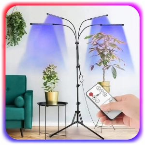 4x LAMPA DO ROŚLIN LED NA STATYWIE Uprawy Wzrostu Doświetlania Panel +PILOT