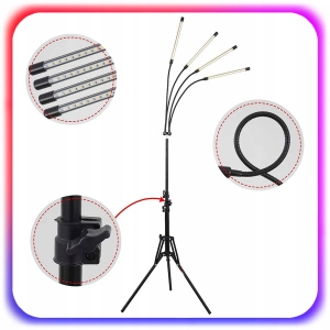 4x LAMPA DO ROŚLIN LED NA STATYWIE Uprawy Wzrostu Doświetlania Panel +PILOT