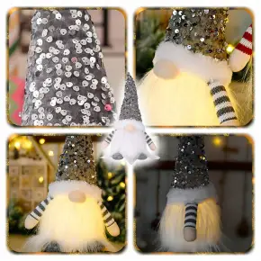 SKRZAT ŚWIĄTECZNY KRASNAL MIKOŁAJ GNOM Święta Prezent ŚWIECĄCY LED 30 cm