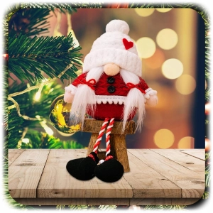 SKRZAT ŚWIĄTECZNY KRASNAL MIKOŁAJ GNOM Święta Prezent Ozdoba SIEDZĄCY 30 cm