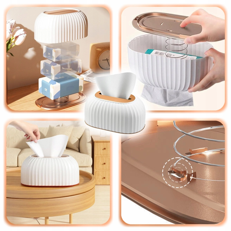 POJEMNIK NA CHUSTECZKI Pudełko Podajnik CHUSTECZNIK Organizer ze Sprężyną