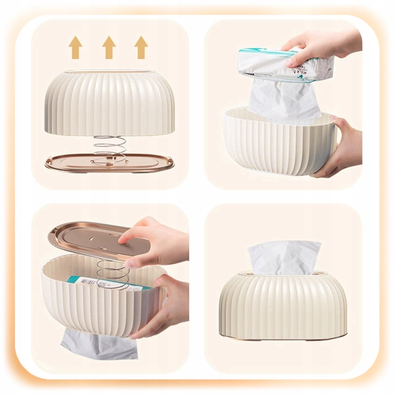 POJEMNIK NA CHUSTECZKI Pudełko Podajnik CHUSTECZNIK Organizer ze Sprężyną