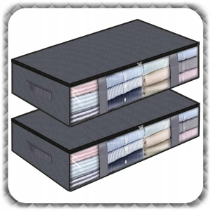 2x ORGANIZER NA POŚCIEL KOŁDRĘ POKROWIEC POJEMNIK Ubrania Pod Łóżko 60x45cm