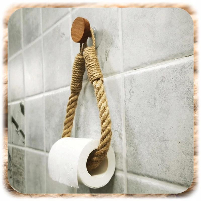 UCHWYT NA PAPIER TOALETOWY SZNUR KONOPNY BOHO RUSTYKALNY LOFT NATURAL 60 CM