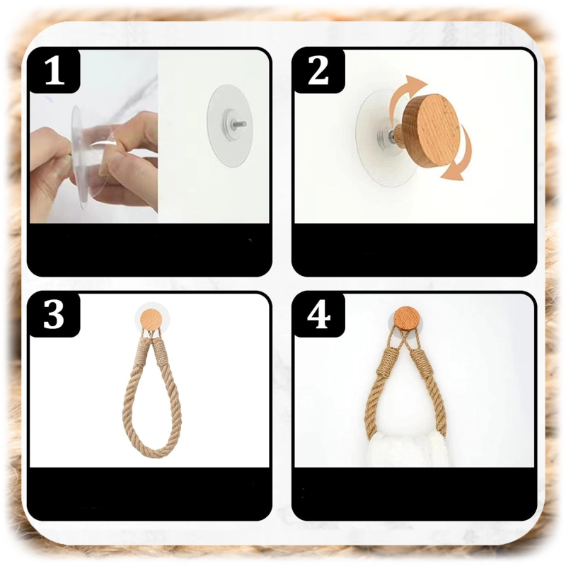 UCHWYT NA PAPIER TOALETOWY SZNUR KONOPNY BOHO RUSTYKALNY LOFT NATURAL 60 CM