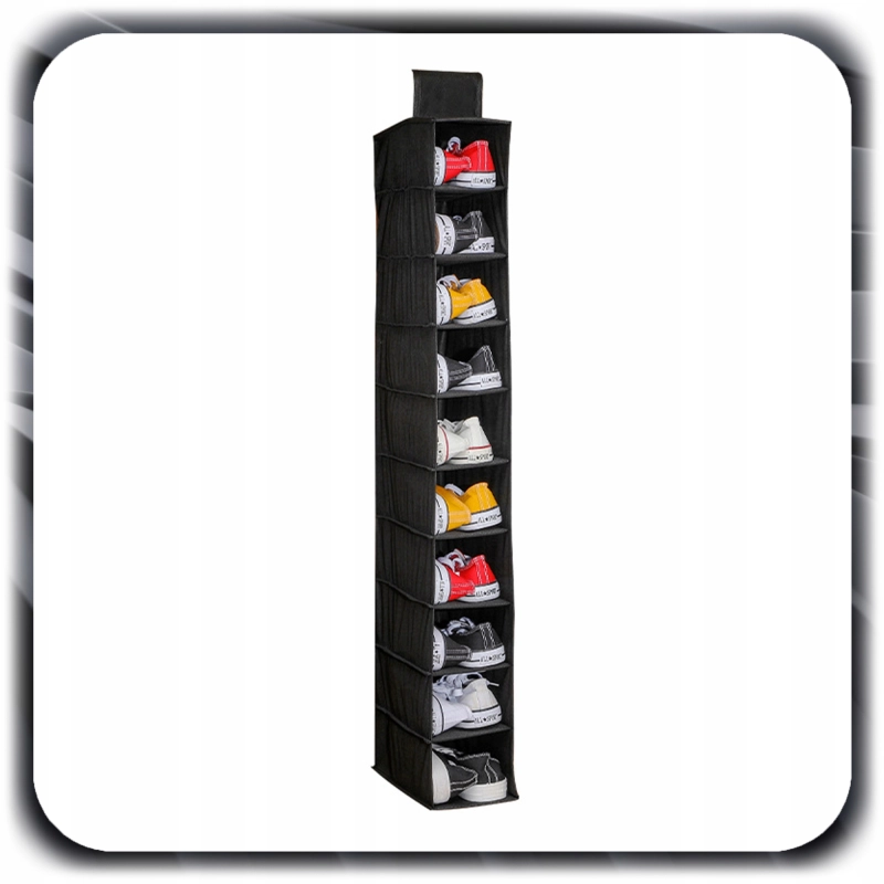ORGANIZER WISZĄCY DO SZAFY NA OBUWIE BUTY WIESZAK REGAŁ 10 PÓŁEK TEKSTYLNA