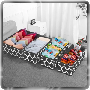 ZESTAW 6x ORGANIZER DO SZAFY SZUFLADY POJEMNIK TKANINY SKŁADANY MATERIAŁOWY