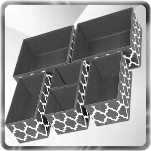 ZESTAW 6x ORGANIZER DO SZAFY SZUFLADY POJEMNIK TKANINY SKŁADANY MATERIAŁOWY