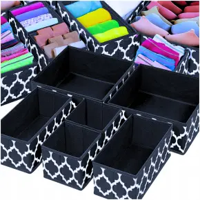 ZESTAW 6x ORGANIZER DO SZAFY SZUFLADY POJEMNIK TKANINY SKŁADANY MATERIAŁOWY