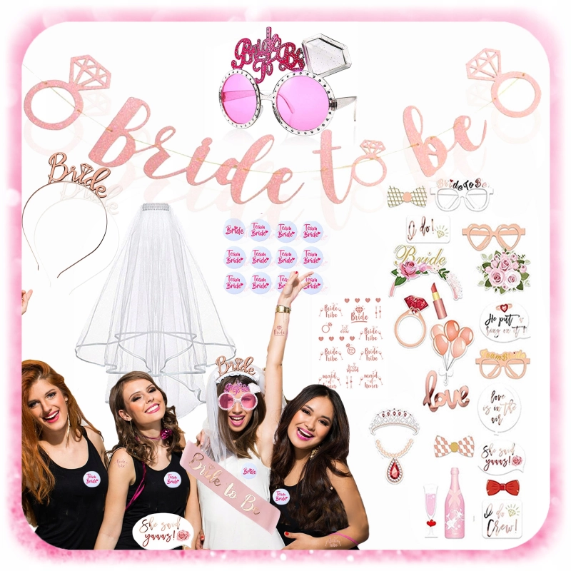 XL ZESTAW WIECZÓR PANIEŃSKI WELON SZARFA DIADEM TATUAŻE DEKORACJE DO ZDJĘĆ