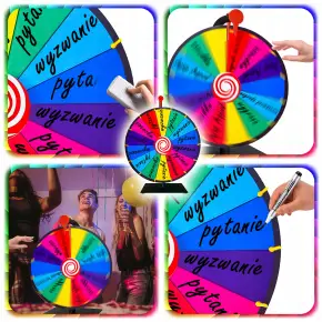 KOŁO FORTUNY SUCHOŚCIERALNE GRA DLA DZIECI LOTERIA IMPREZY FESTYN 61 CM