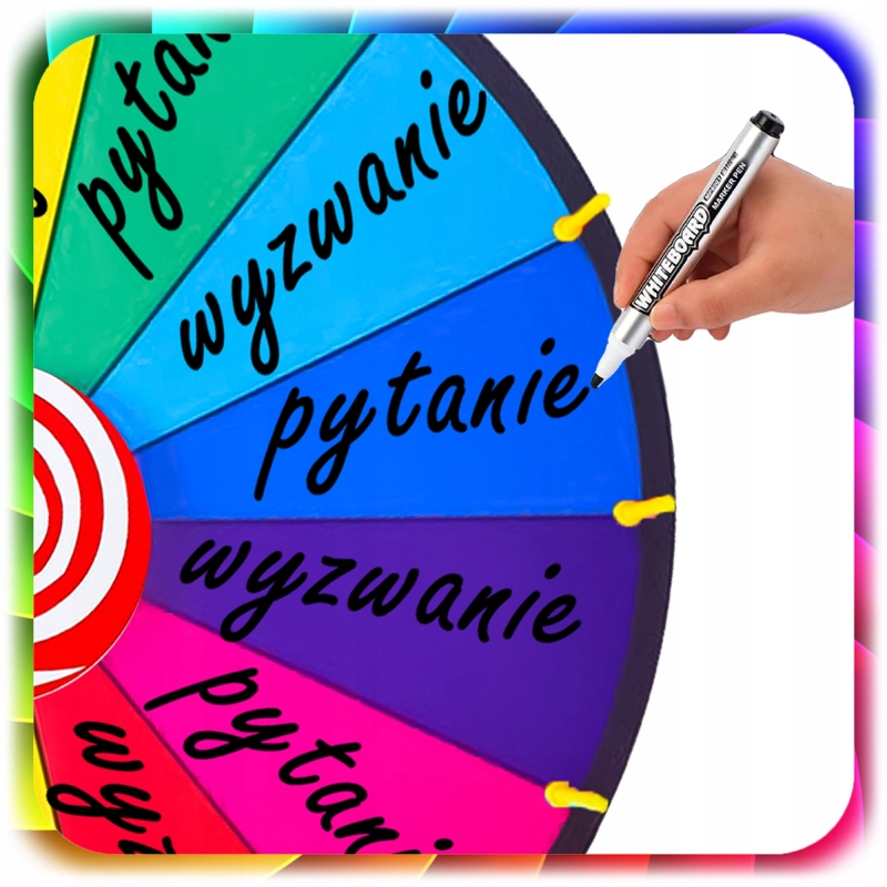 KOŁO FORTUNY SUCHOŚCIERALNE GRA DLA DZIECI LOTERIA IMPREZY FESTYN 61 CM