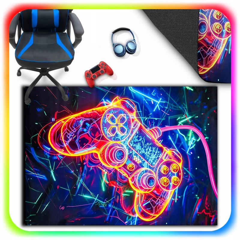 DYWAN GAMINGOWY DLA GRACZA MŁODZIEŻOWY PAD GAMER ANTYPOŚLIZGOWY 120X160CM