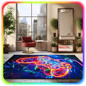 DYWAN GAMINGOWY DLA GRACZA MŁODZIEŻOWY PAD GAMER ANTYPOŚLIZGOWY 120X160CM