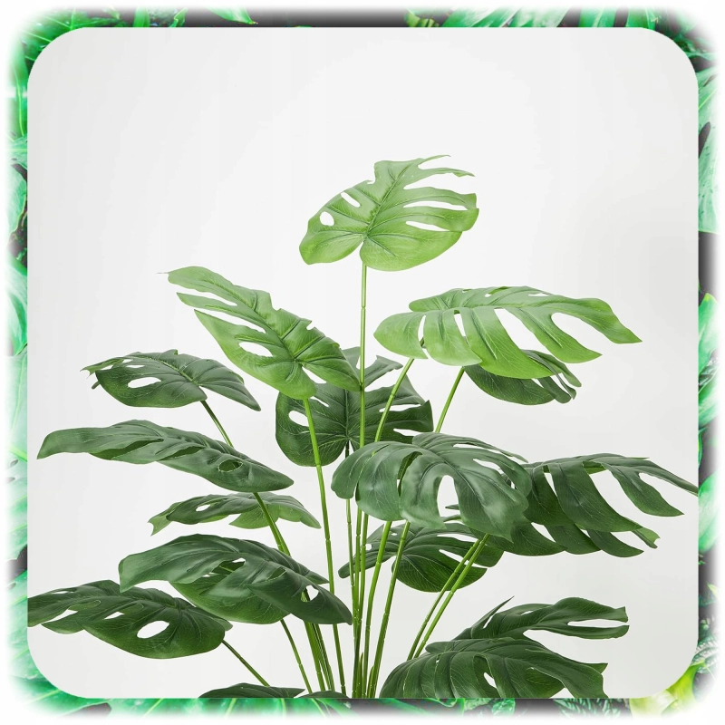MONSTERA SZTUCZNA W DONICZCE 70CM SZTUCZNE KWIATY FEJKA ROŚLINA 18 LIŚCI XL