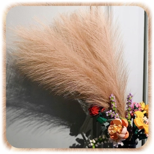 ZESTAW 20SZT SZTUCZNA TRAWA PAMPASOWA DEKORACYJNA GAŁĄZKI TRZCINA BRĄZ 55CM