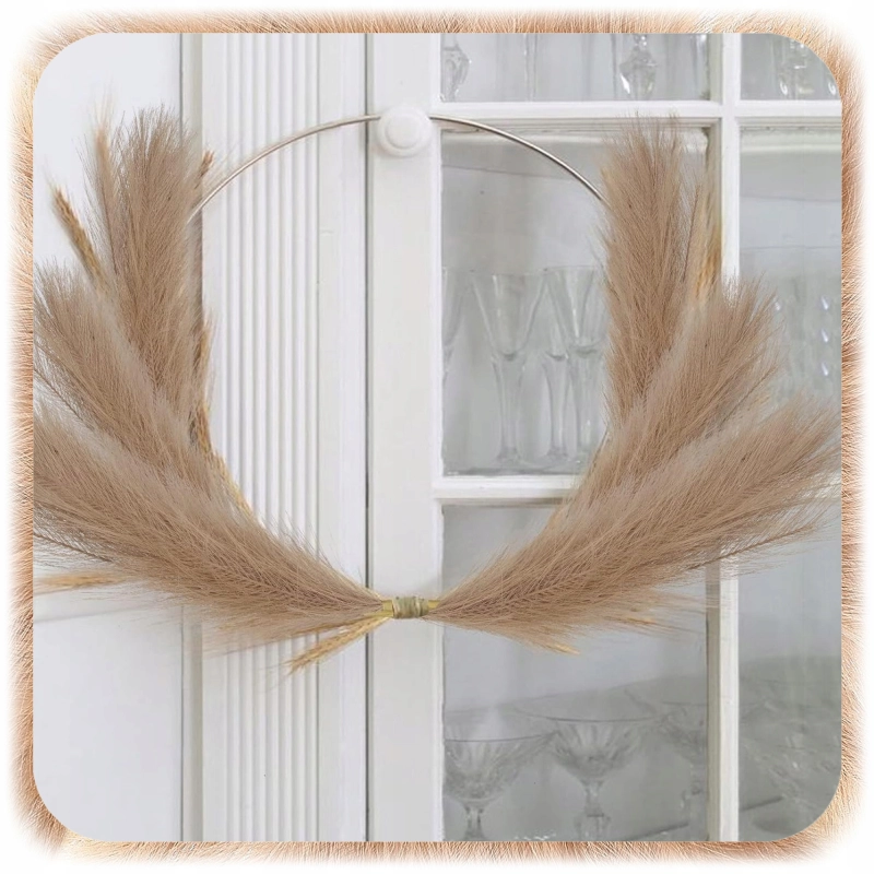 ZESTAW 20SZT SZTUCZNA TRAWA PAMPASOWA DEKORACYJNA GAŁĄZKI TRZCINA BRĄZ 55CM