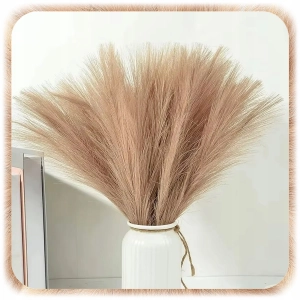 ZESTAW 20SZT SZTUCZNA TRAWA PAMPASOWA DEKORACYJNA GAŁĄZKI TRZCINA BRĄZ 55CM