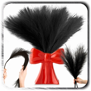 ZESTAW 20x SZTUCZNA TRAWA PAMPASOWA DEKORACYJNA GAŁĄZKI TRZCINA CZARNA 55CM