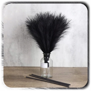 ZESTAW 20x SZTUCZNA TRAWA PAMPASOWA DEKORACYJNA GAŁĄZKI TRZCINA CZARNA 55CM