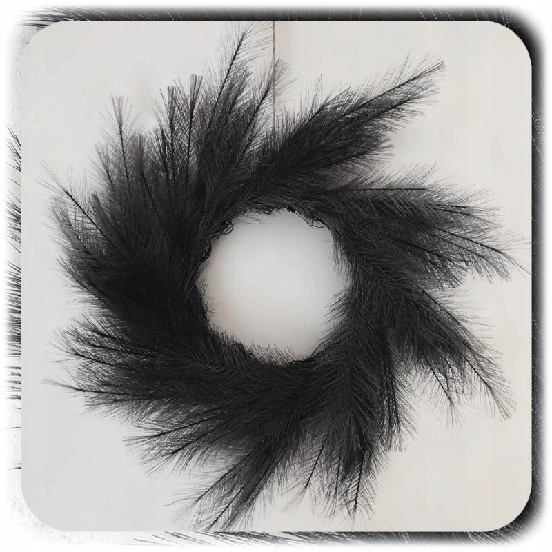 ZESTAW 20x SZTUCZNA TRAWA PAMPASOWA DEKORACYJNA GAŁĄZKI TRZCINA CZARNA 55CM