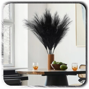 ZESTAW 20x SZTUCZNA TRAWA PAMPASOWA DEKORACYJNA GAŁĄZKI TRZCINA CZARNA 55CM