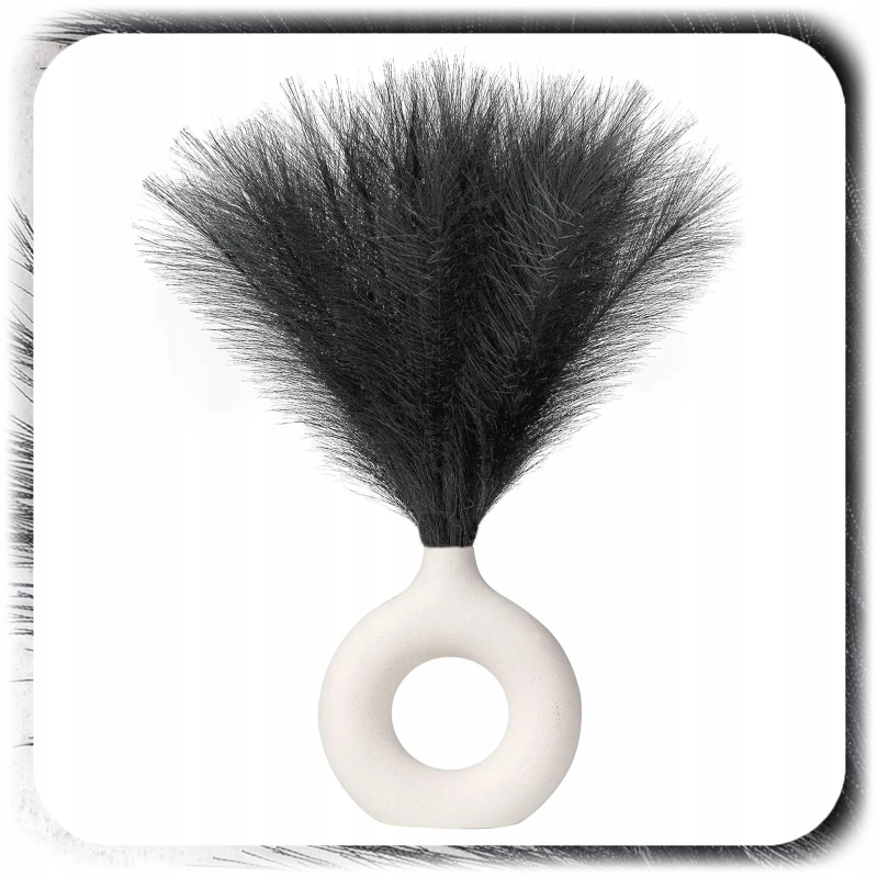 ZESTAW 20x SZTUCZNA TRAWA PAMPASOWA DEKORACYJNA GAŁĄZKI TRZCINA CZARNA 55CM