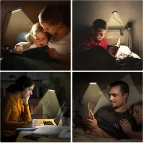 LAMPKA DO CZYTANIA KSIĄŻEK USB LAMPKA NOCNA Z KLIPSEM ZDROWA DLA OCZU 8 LED