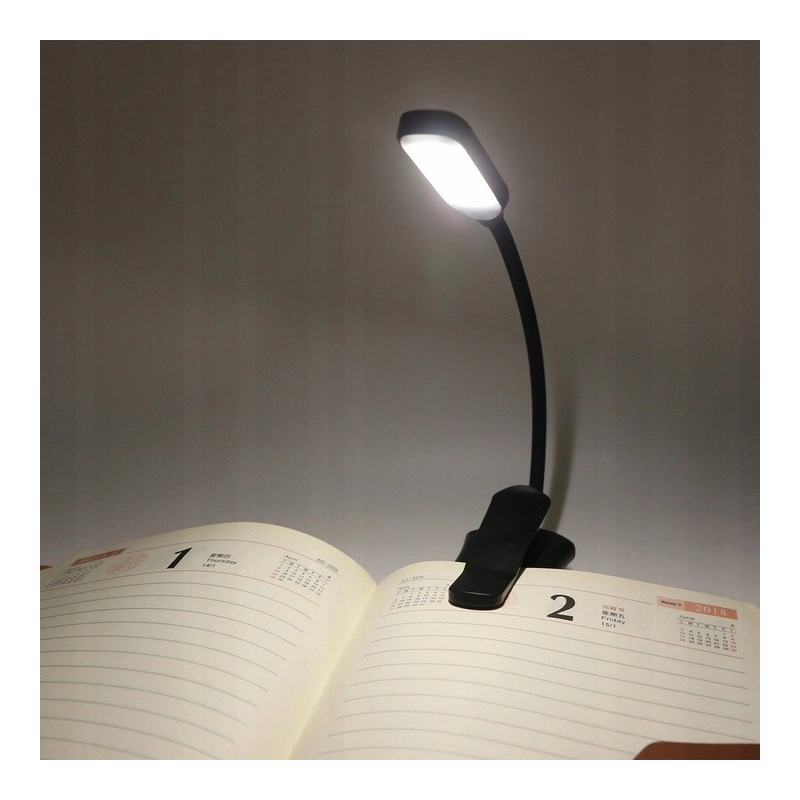 LAMPKA DO CZYTANIA KSIĄŻEK USB LAMPKA NOCNA Z KLIPSEM ZDROWA DLA OCZU 8 LED