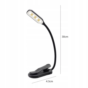 LAMPKA DO CZYTANIA KSIĄŻEK USB LAMPKA NOCNA Z KLIPSEM ZDROWA DLA OCZU 8 LED