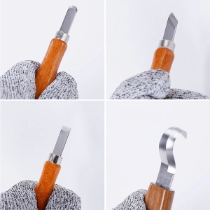 ZESTAW NOŻE I DŁUTA DO RZEŹBIENIA W DREWNIE 9EL NARZĘDZIA + RĘKAWICZKI ETUI