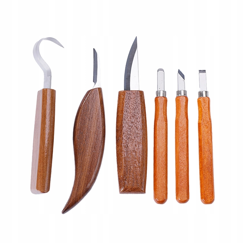 ZESTAW NOŻE I DŁUTA DO RZEŹBIENIA W DREWNIE 9EL NARZĘDZIA + RĘKAWICZKI ETUI