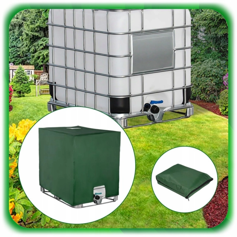 POKROWIEC NA ZBIORNIK MAUZER PLANDEKA OSŁONA 1000L WODĘ DESZCZÓWKĘ ZIELONY