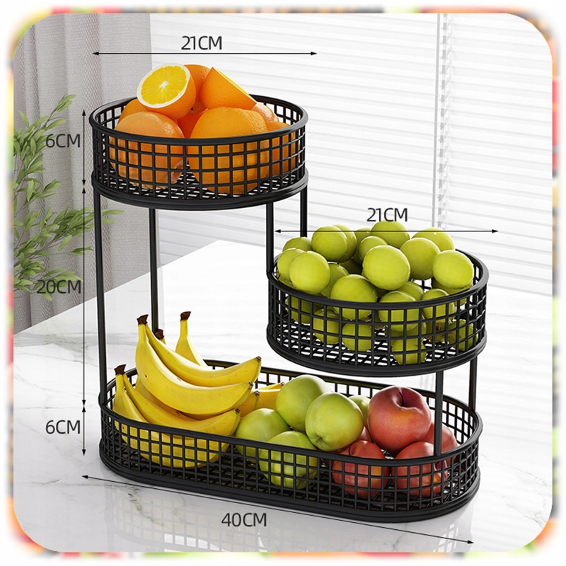 KOSZ NA OWOCE WARZYWA 3 POZIOMOWY METALOWY CZARNY KOSZYK STOJAK ORGANIZER