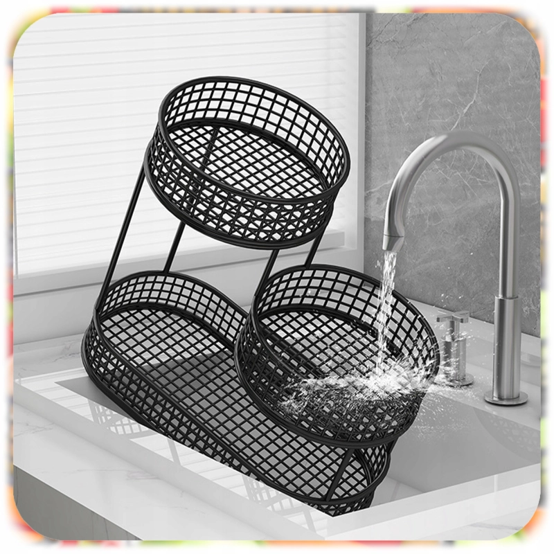 KOSZ NA OWOCE WARZYWA 3 POZIOMOWY METALOWY CZARNY KOSZYK STOJAK ORGANIZER