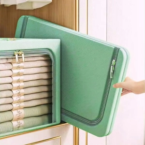 ORGANIZER POJEMNIK ZE STELAŻEM 24L ZIELONY TORBA NA UBRANIA ZABAWKI POŚCIEL