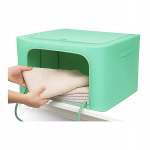 ORGANIZER POJEMNIK ZE STELAŻEM 24L ZIELONY TORBA NA UBRANIA ZABAWKI POŚCIEL