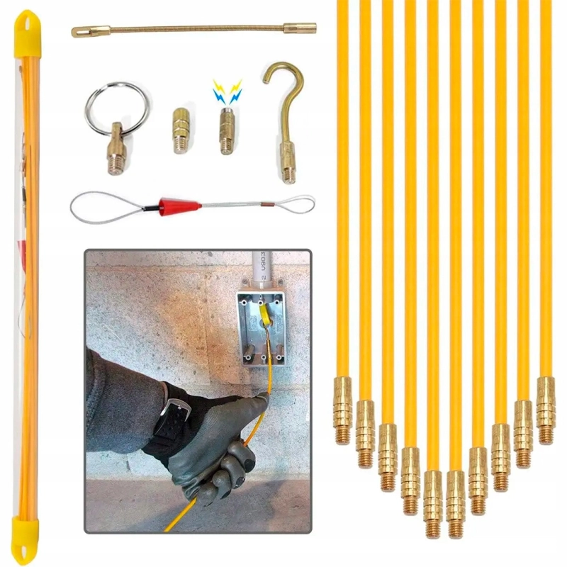 WŁÓKNO SZKLANE DO PRZECIĄGANIA KABLI 10x1m 6mm WYCIĄGARKA PILOT STALKA 17EL