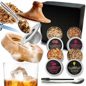 ZESTAW DO WĘDZENIA WHISKY PREZENT DLA CHŁOPAKA SMOKER DREWIENKA DRINKÓW
