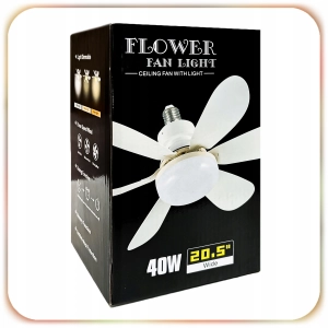 WENTYLATOR Z LAMPKĄ LED WIATRAK SUFITOWY ŻYRANDOL 52 CM DUŻY + PILOT 40W