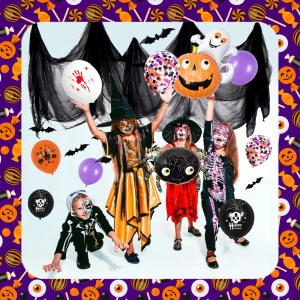 XL ZESTAW DEKORACYJNY NA HALLOWEEN Balony Girlanda Ozdoby Pająki Dynia 72EL