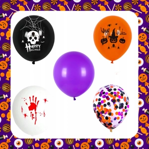 XL ZESTAW DEKORACYJNY NA HALLOWEEN Balony Girlanda Ozdoby Pająki Dynia 72EL