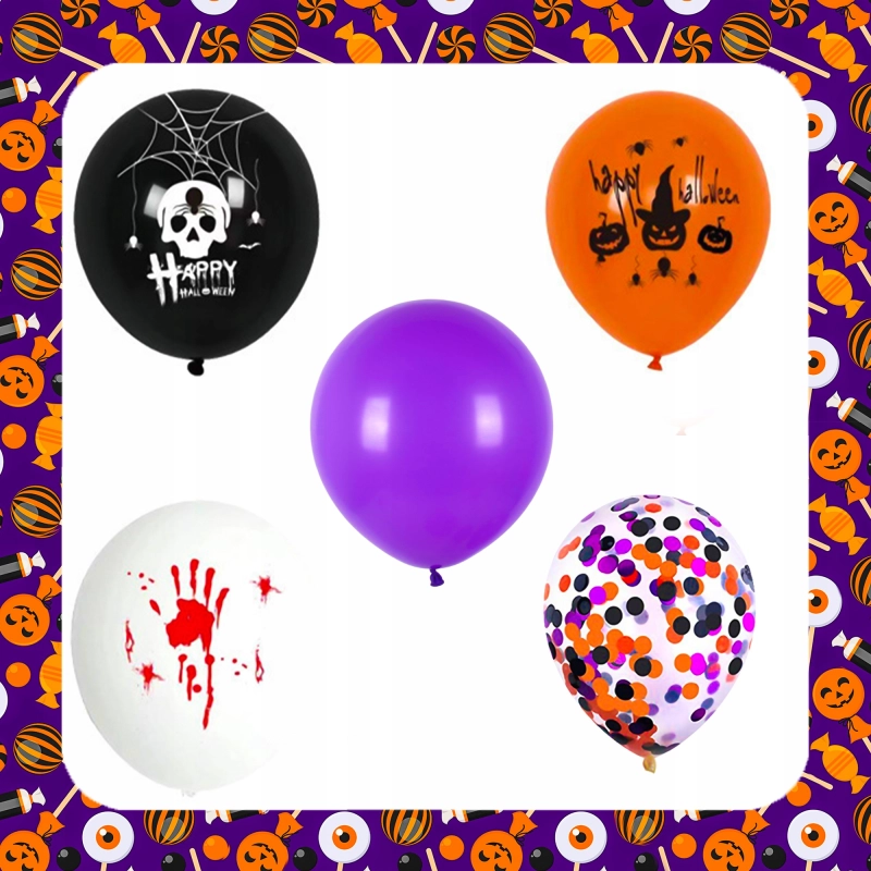 XL ZESTAW DEKORACYJNY NA HALLOWEEN Balony Girlanda Ozdoby Pająki Dynia 72EL