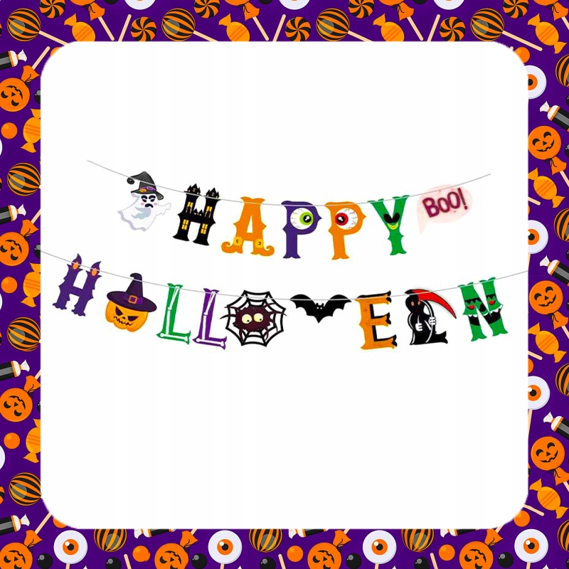 XL ZESTAW DEKORACYJNY NA HALLOWEEN Balony Girlanda Ozdoby Pająki Dynia 72EL