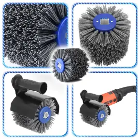 SZCZOTKA DO SATYNIARKI WALCOWA ŚCIERNICA NYLONOWA DO DREWNA METAL 120x100mm