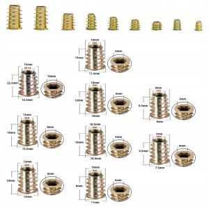 ZESTAW GWINTÓW WKRĘTÓW MUFY GWINTOWANE DO DREWNA MEBLOWE WKRĘCANE M4-M10