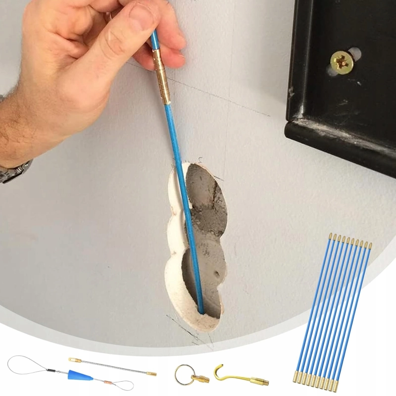 WCIĄGARKA DO KABLI WŁÓKNO SZKLANE PILOT PRZECIĄGANIA KABLI 4MM 10X1M STALKA