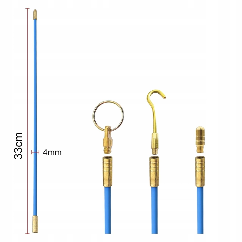 WCIĄGARKA DO KABLI WŁÓKNO SZKLANE PILOT PRZECIĄGANIA KABLI 4MM 10X1M STALKA
